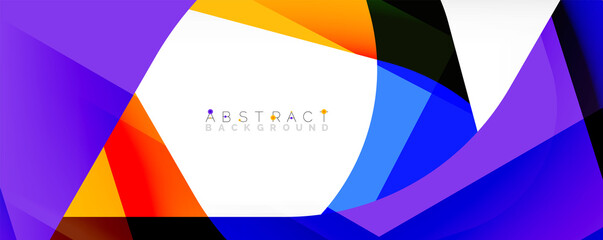 Geometric abstract background - multicolored abstract shapes on white. Vector Illustration For Wallpaper, Banner, Background, Landing Page
