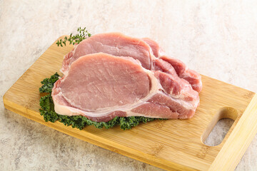 Raw pork loin for coocking