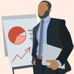 Business man with investing plan.