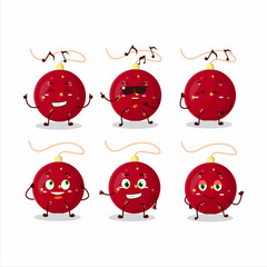 An image of christmas lights red dancer cartoon character enjoying the music