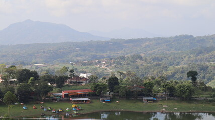 Obraz premium village on the lake