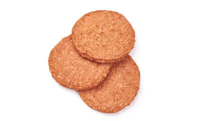 Burger cutlets, ingredients for hamburger, isolated on white background.