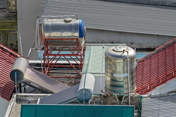 Solar water heater on the roof