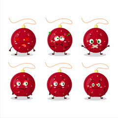 Christmas lights red cartoon character with nope expression