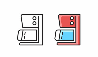 Coffee maker machine icon. Kitchen household. Simple line vector symbol.