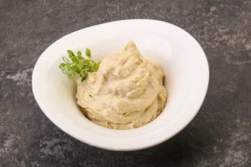 Vegan food - hummus with olive oil