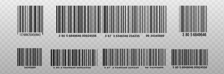 Barcode isolated on transparent background. Vector icon