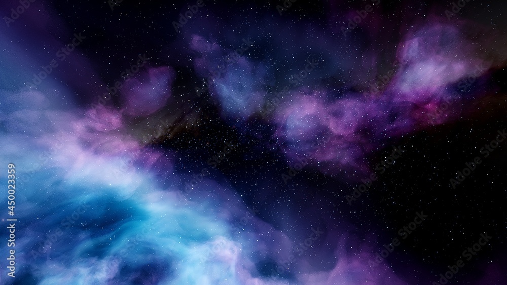 Wall mural red-violet nebula in outer space, horsehead nebula, unusual colorful nebula in a distant galaxy, red