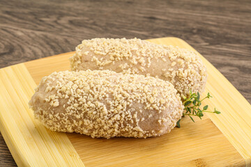 Raw chicken cutlet for roast