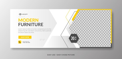 Modern furniture web banner template	