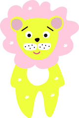 Obraz na płótnie Canvas Lion cartoon vector illustration , lion cute baby illustration