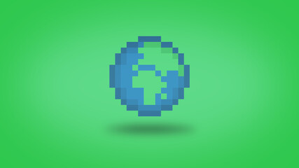 Green pixel earth background - high res wallpaper