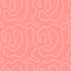 Obraz premium blush coral pink maze line handdrawn seamless pattern. vector doodle endless pattern for textile wrapping digital paper template