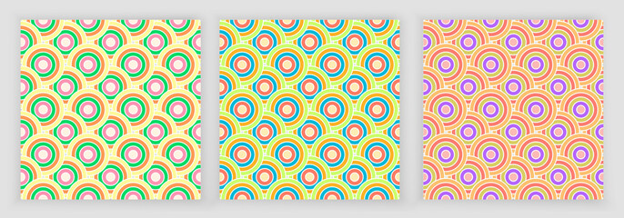 Colorful seamless pattern with simple circle shapes vector illustration. Geometric and symmetrical pattern vector design