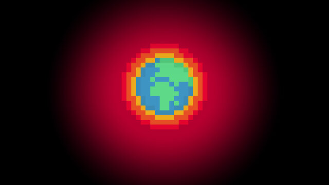 Pixel global warming background - high res wallpaper