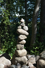 balanced pile of stones outdoors