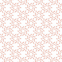 Floral seamless pattern with spiral leaf shape and symmetrical vector design