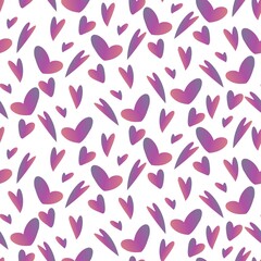 Vector seamless abstract design pattern with cute ornamental hearts in pastel pink colors