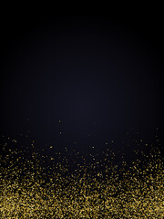 Festive Christmas and New Year background with gold glitter or confetti of stars. Vector illustration.