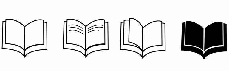 Opened book line icon. Literature symbol isolated on white background.