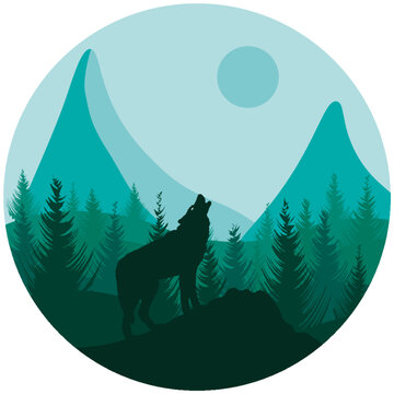 landscape with mountains and trees