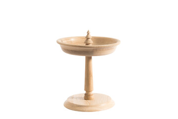 Christmas tree themed wooden tray stand for pastry isolated on white background