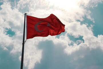 turkish flag on the sky