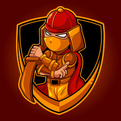 chibi ninja samurai , mascot esports logo vector illustration © Ilhustrator