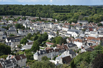 Fototapeta na wymiar Toits de Loches en Touraine, France