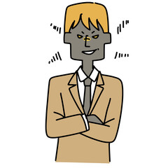 とても意地悪なスーツの男性