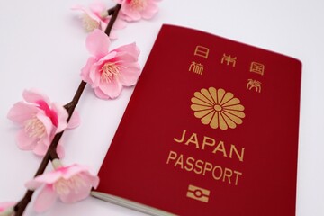 日本のパスポートのクローズアップ