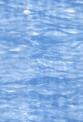 Seamless blue watercolor water texture. Wavy brush strokes. Hand-drawn pattern