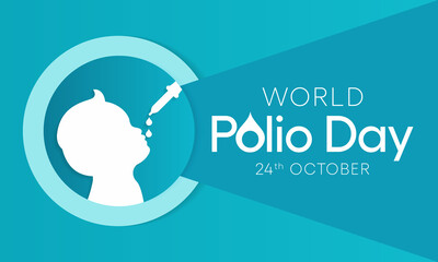 World Polio day is observed every year on October 24, poliomyelitis is a disabling and life-threatening disease caused by the poliovirus. Vector illustration - obrazy, fototapety, plakaty