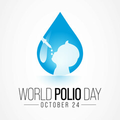 World Polio day is observed every year on October 24, poliomyelitis is a disabling and life-threatening disease caused by the poliovirus. Vector illustration - obrazy, fototapety, plakaty