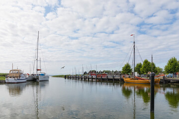 Fototapeta na wymiar Althagen harbor at Ahrenshoop, Mecklenburg Western-Pomerania, Germany