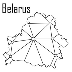 Belarus map icon, vector illustration in black on a white background.