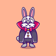 cute vampire bunny cartoon illustration