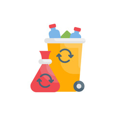 Waste recycling vector flat icon style illustration. EPS 10 file