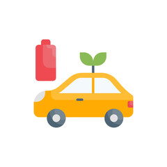 Eco transportation vector flat icon style illustration. EPS 10 file