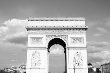 Fototapeta na wymiar Paris - Triumphal Arch. France black white.