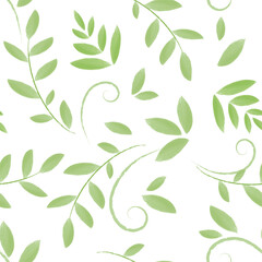  white background from green leaves in a watercolor painting style.