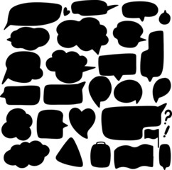 Hand-drawn speech bubble vector set.