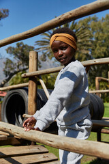 pretty young black girl at park