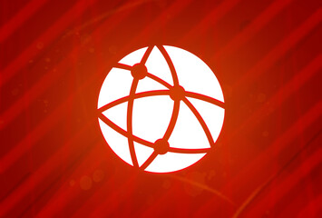 Obraz premium Global technology or social network icon isolated on abstract red gradient magnificence background