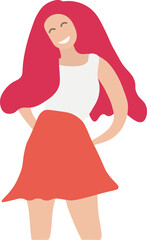 illustration of woman in white dress and red hair