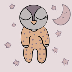 the little penguin goes to bed, the baby penguin goes to bed,the baby penguin sleeps, in a polka-dot jumpsuit ,with the moon, which smiles and sleeps, and flower stars