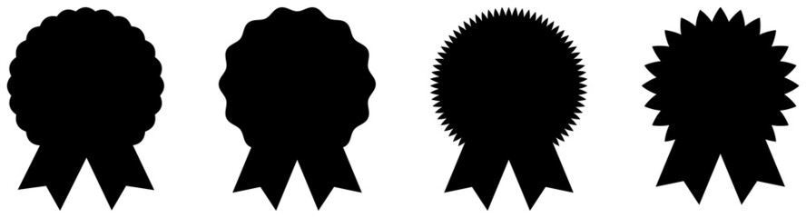 Emblem vektor Kollektion mit Band auf einem isolierten weißen Hintergrund. Farbe änderbar. Verkaufsschild design.