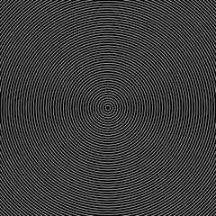 Spiral background. White circles on a black background. The illusion of hypnosis