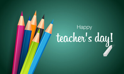 Happy teacher's day! The best teacher in the world! Vector concept banner for world teachers day