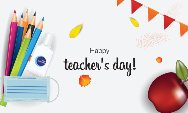 Happy teacher's day! The best teacher in the world! Vector concept banner for world teachers day